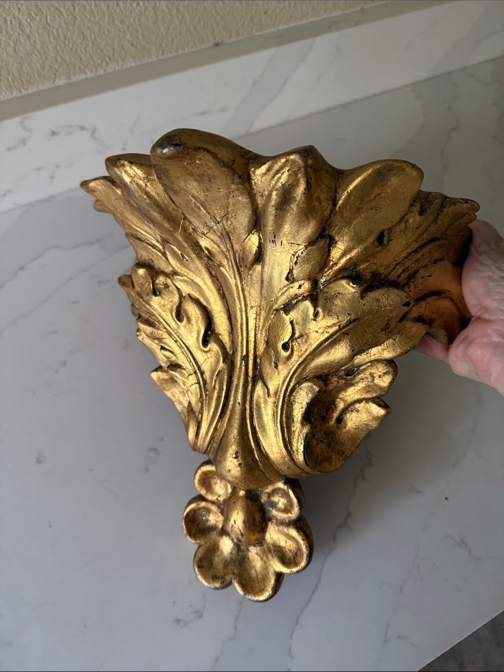Vintage Ethan Allen Home Interiors Gold Gilded Ornate Corbel Shelf Decor - Picture 2 of 8